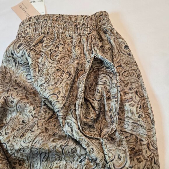 PHILOSOPHY  Wide Leg Pull On Elastic Waist Pants Sz:  XS/TP Green/Gray/Silver - Picture 4 of 7